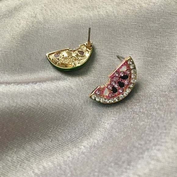 Watermelon Summer Crystal Stud Earrings - Picture 10 of 10